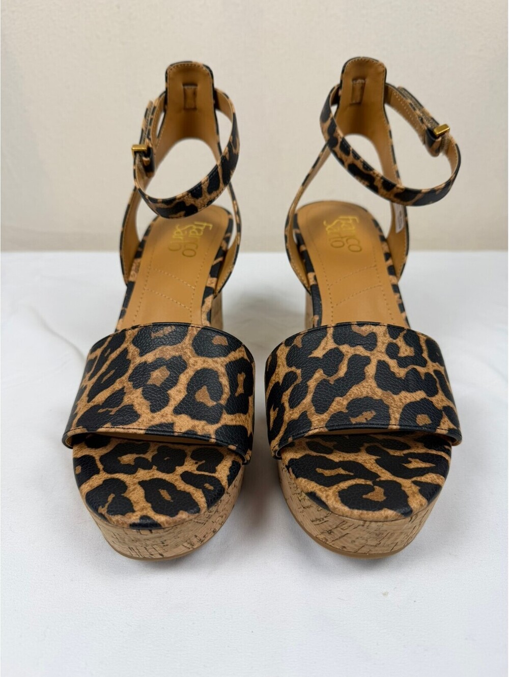 NWT Franco Sarto Celeste Leopard Print Platform Wedge Sandals
